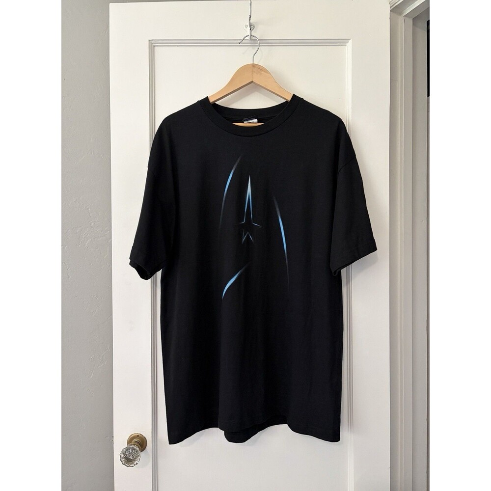 Star Trek Shirt Mens XL Black Graphic Tee T-Shirt CBS Studios Sci Fi Logo Cotton